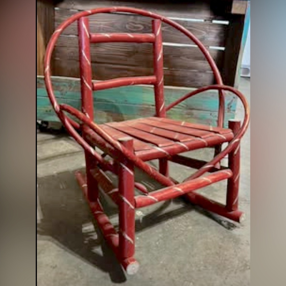 ANTIQUE Child’s Adirondack Rocking Chair USE FOR DOLLS/BEARS
